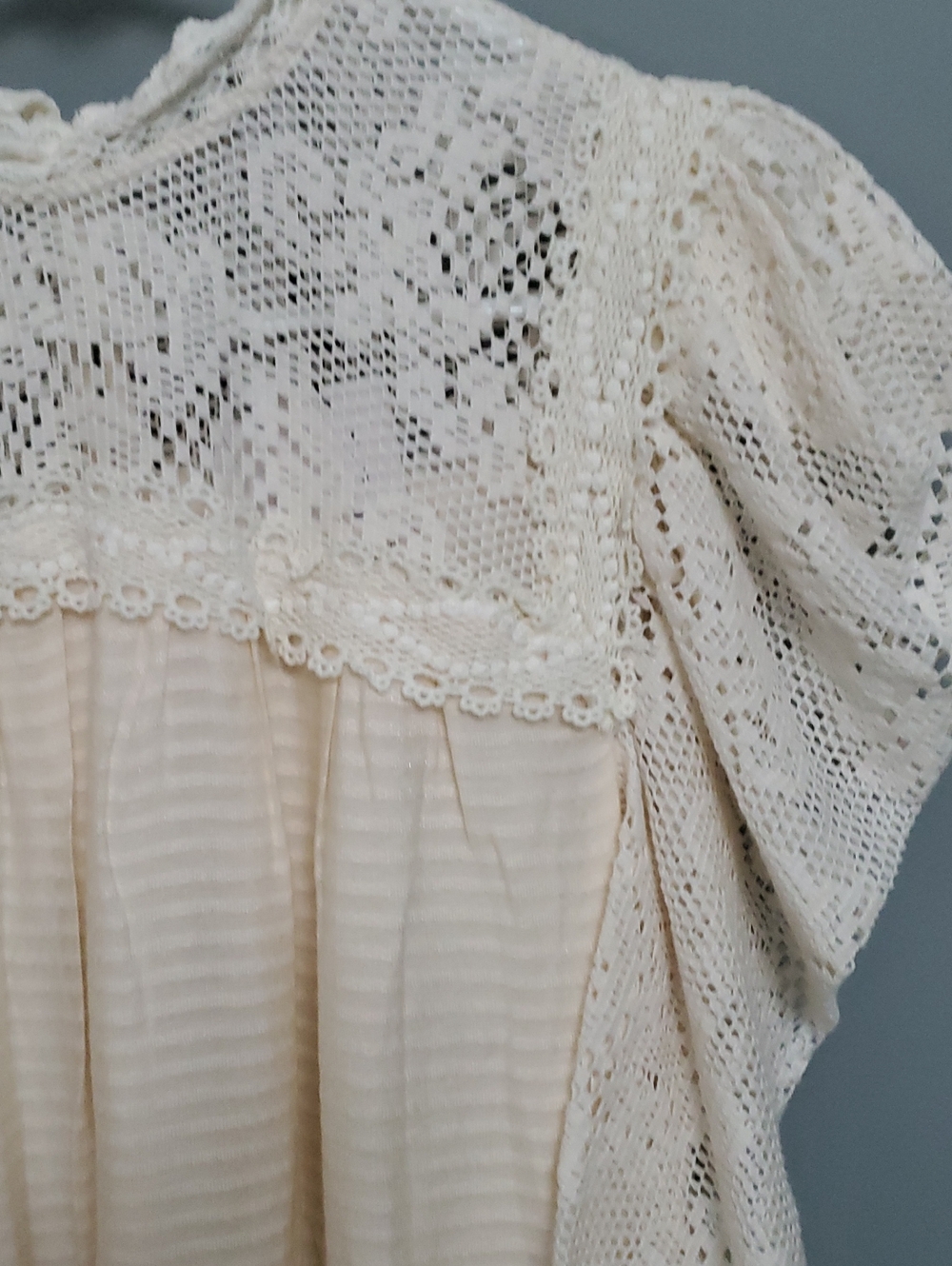 NWT CURRENT AIR Women’s Cream Lace Yoke Prairie Dress - Picture 4 of 7